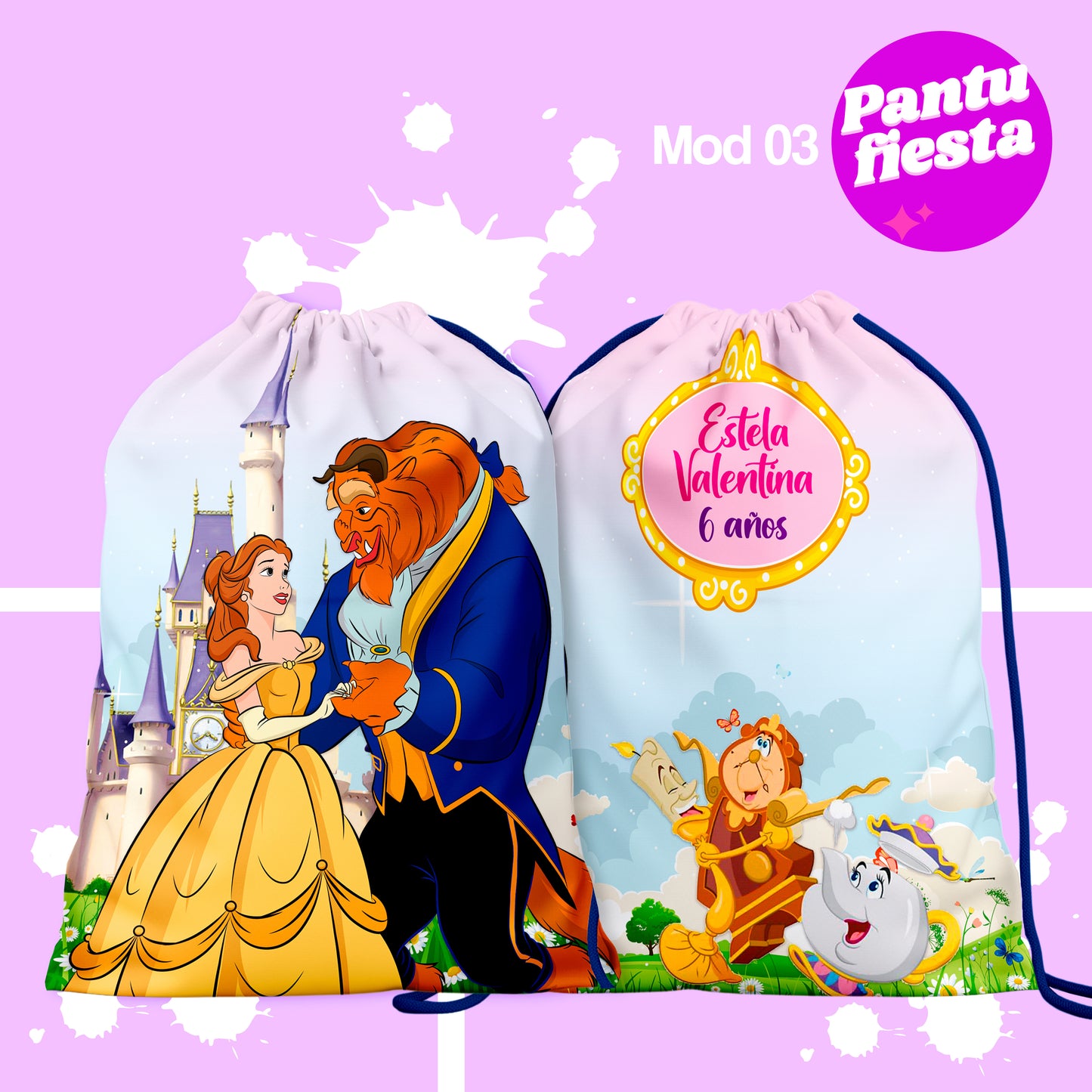 Bolo Dulcero Morralito La Bella y La Bestia