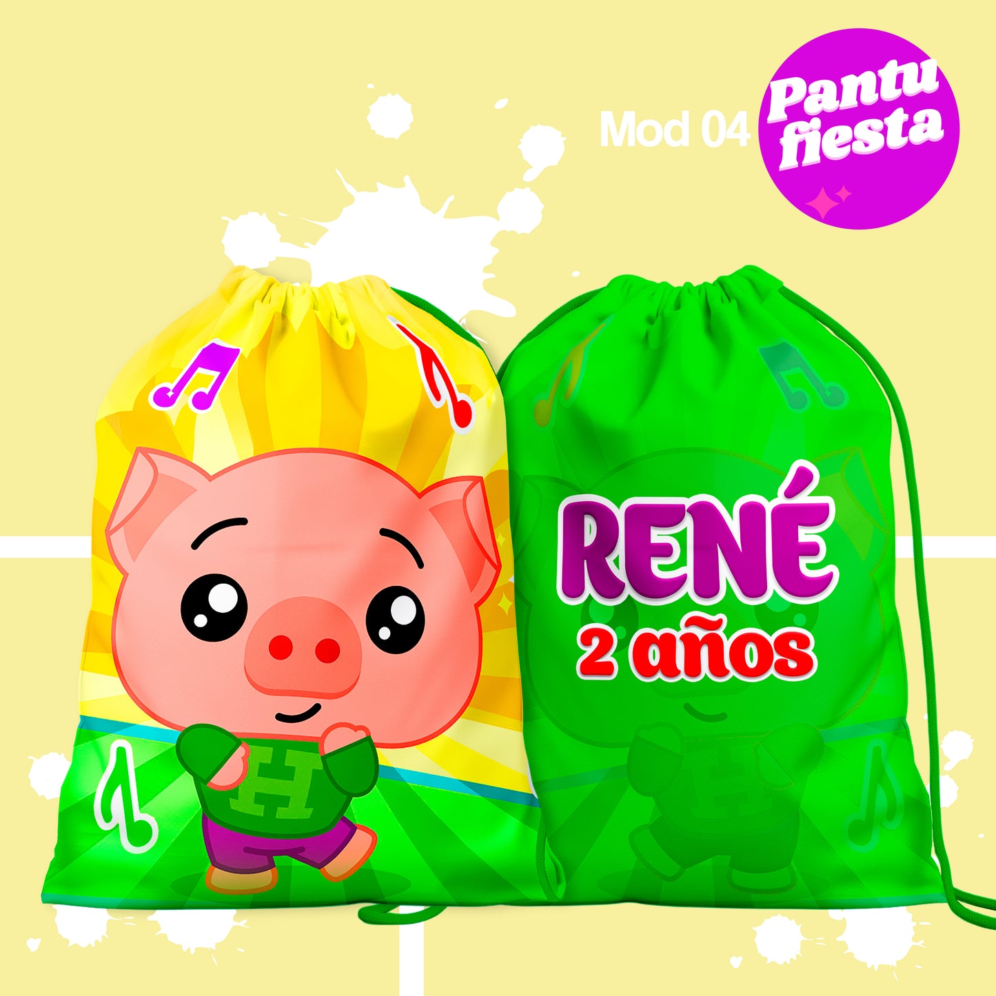 Bolo Dulcero Morralito Cerdito Enojon