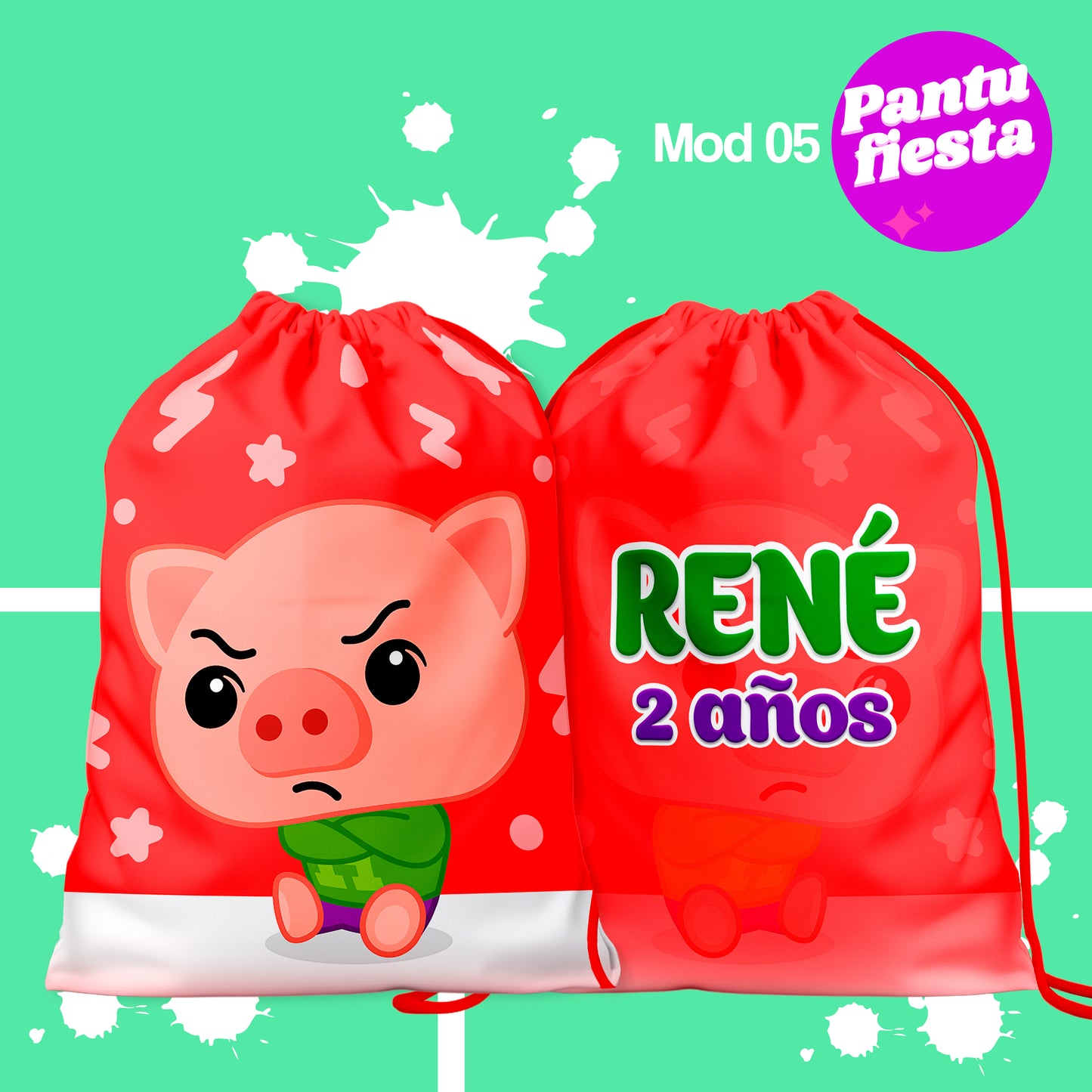 Bolo Dulcero Morralito Cerdito Enojon