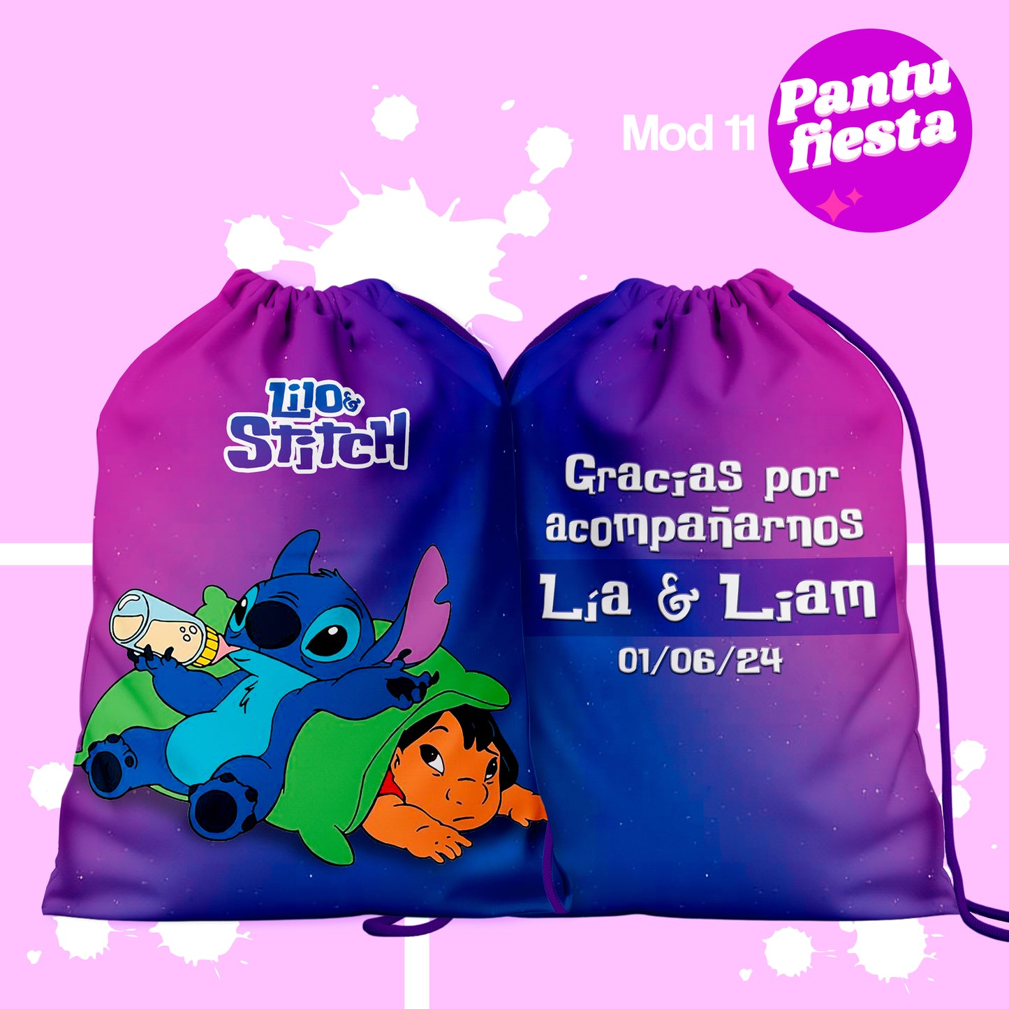 Bolo Dulcero Morralito Lilo y Stitch