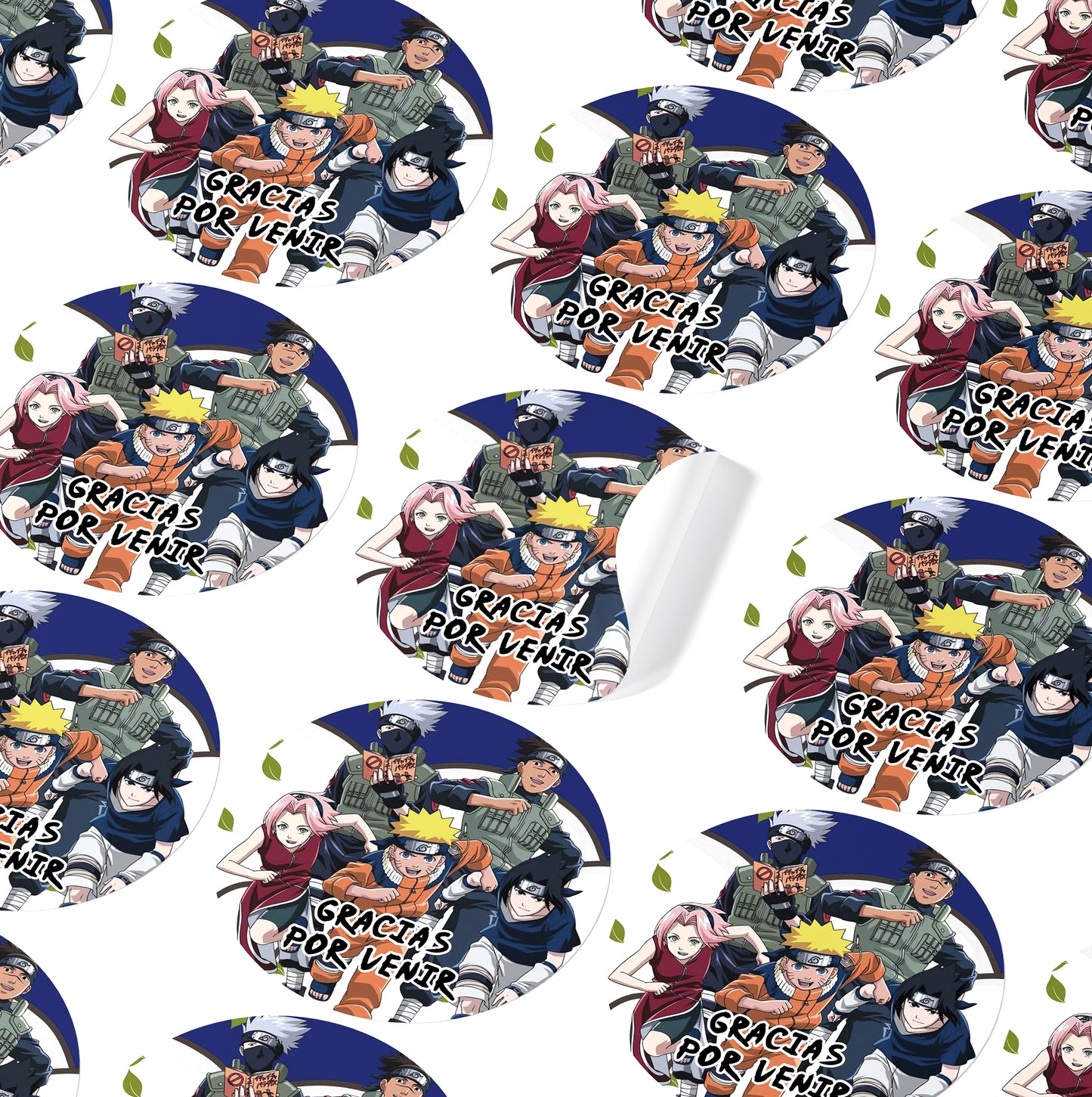 120 Stickers Etiquetas Naruto Papel 7cm