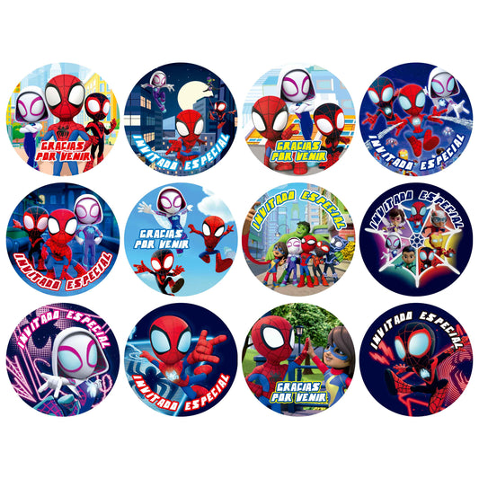 120 Stickers Etiquetas Spidey Papel 7cm