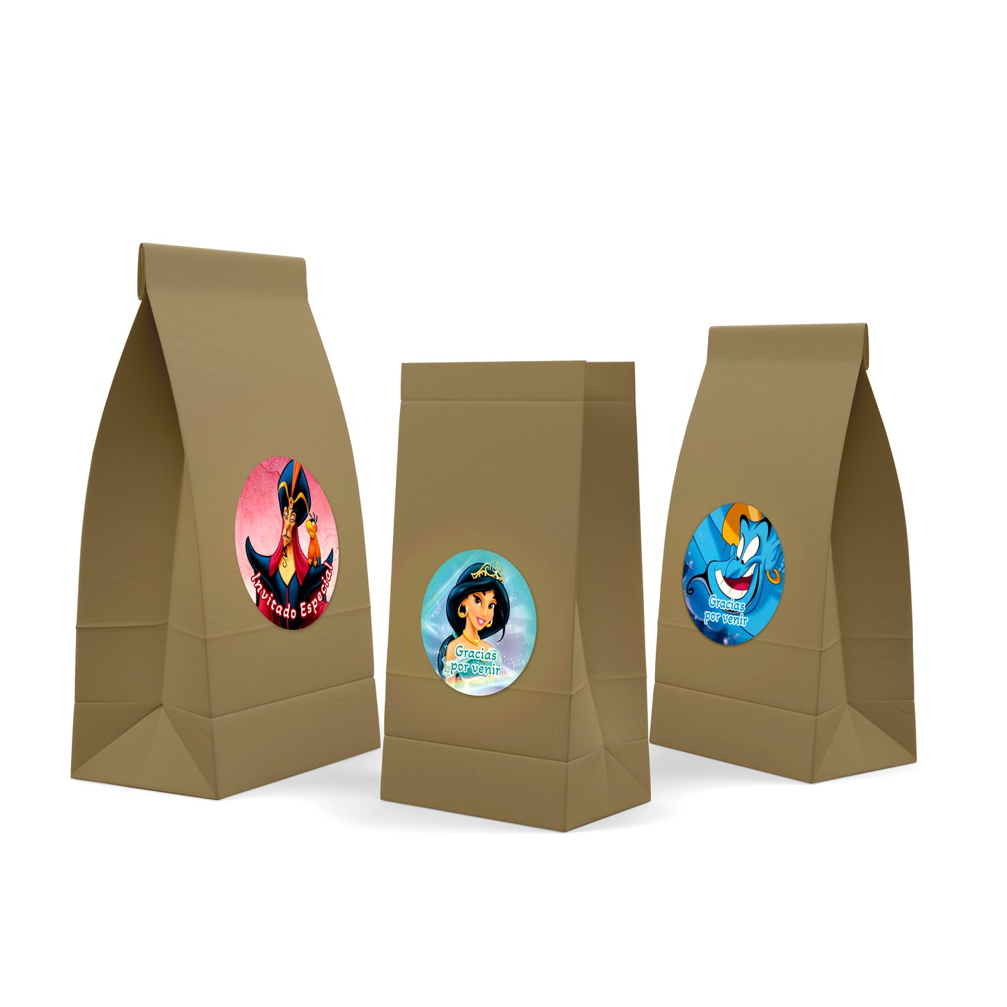 120 Stickers Etiquetas Aladdin Papel 7cm