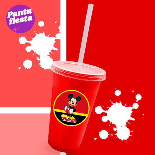 Vaso Bachelor con Popote Mickey