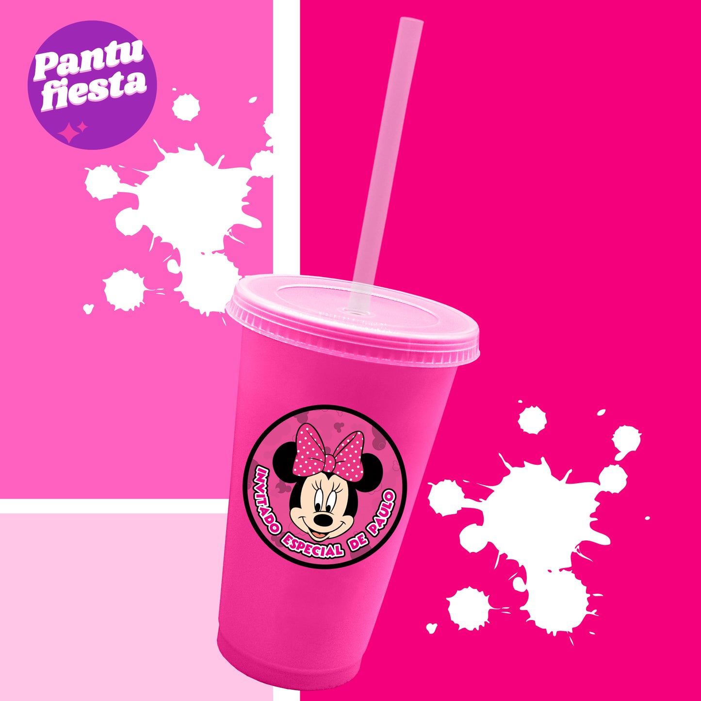 Vaso Bachelor con Popote Minnie