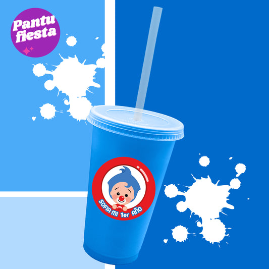 Vaso Bachelor con Popote Plim Plim