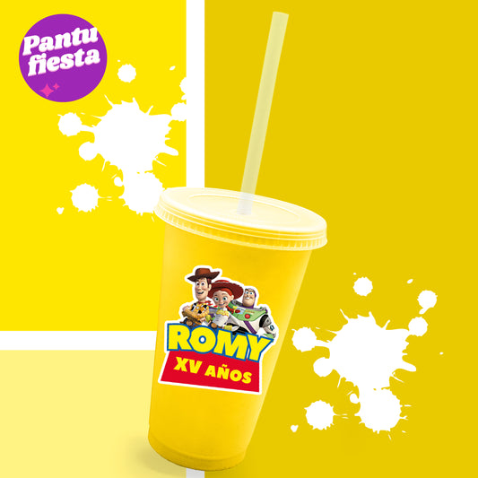 Vaso Bachelor con Popote Toy Story