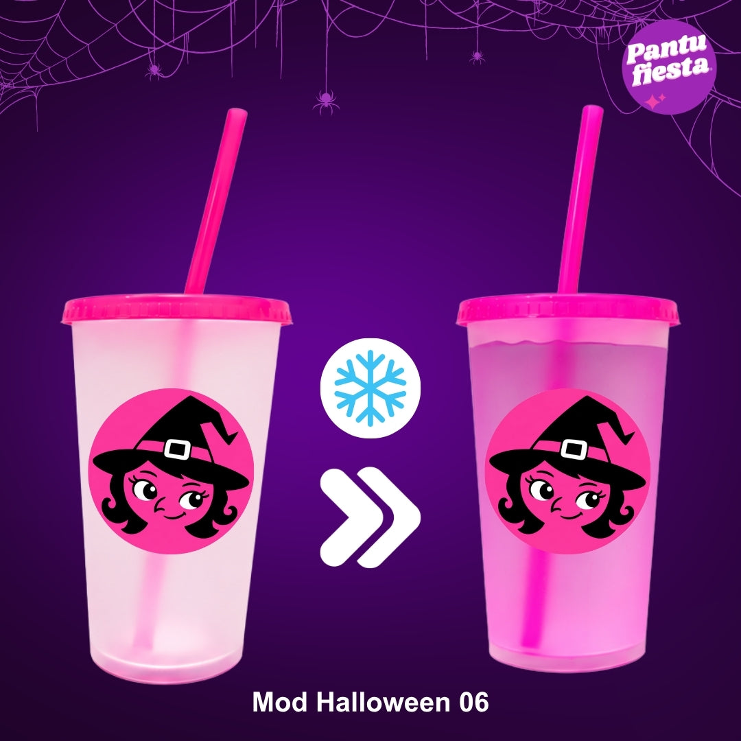 Vaso mágico rosa para Halloween
