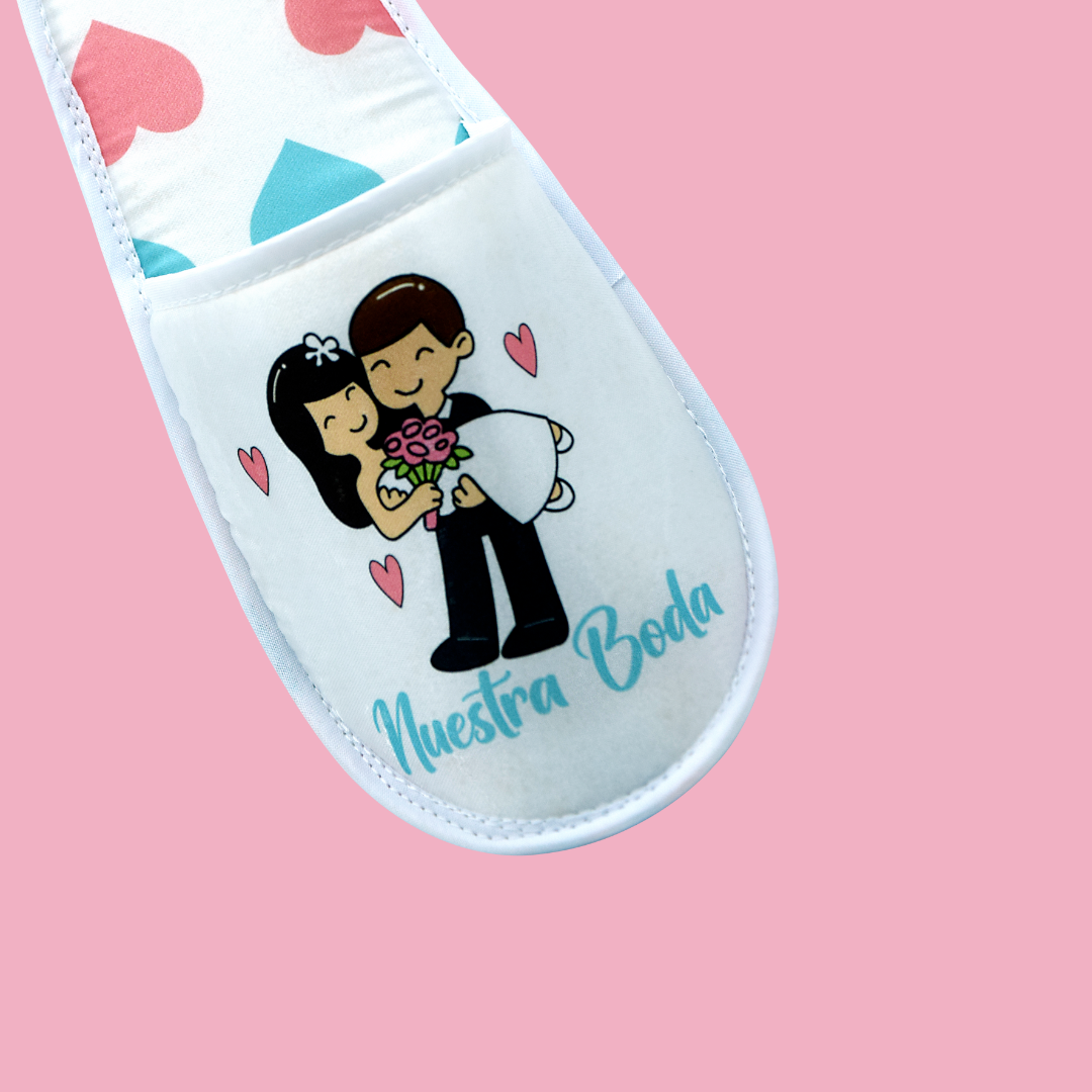 Pantuflas boda beso
