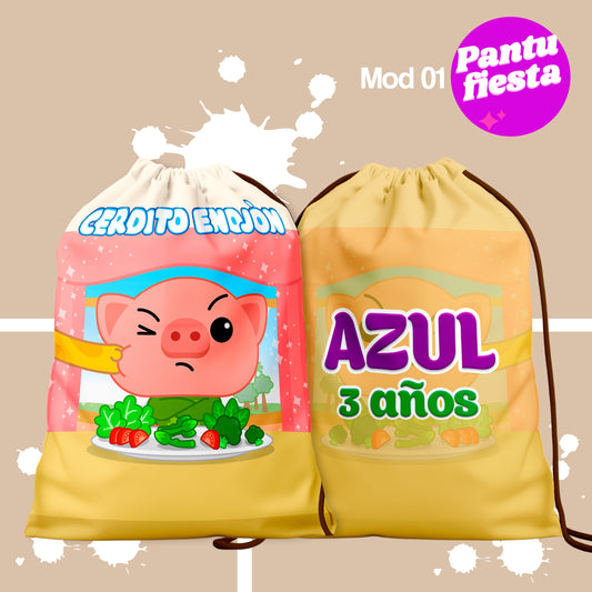 Bolo Dulcero Morralito Cerdito Enojon
