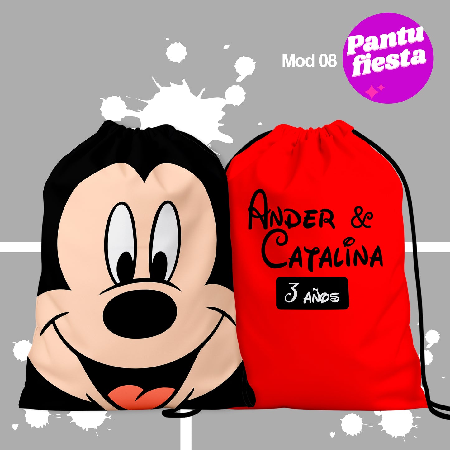 Bolo Dulcero Morralito Mickey Minnie Amigos