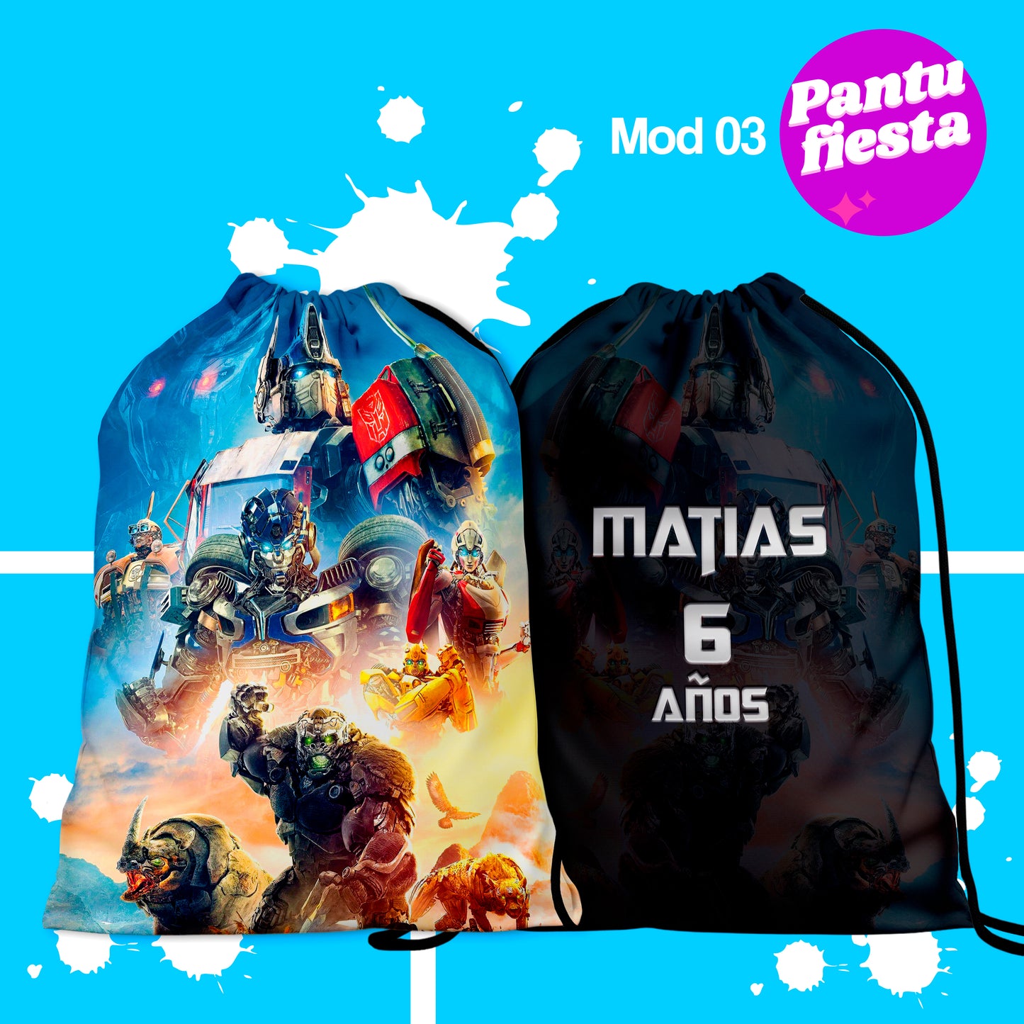 Bolo Dulcero Morralito Transformers