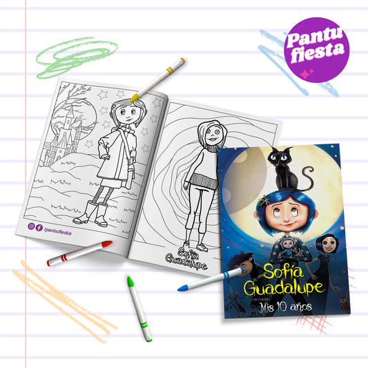 Librito para colorear Coraline