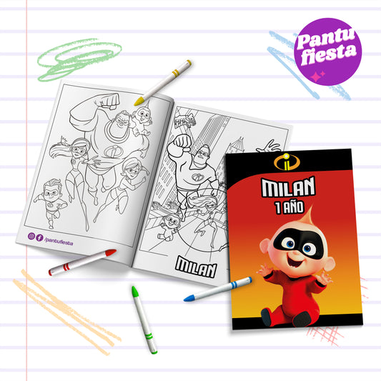 Librito para colorear Los Increibles