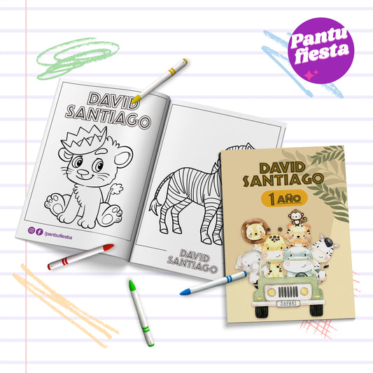 Librito para colorear Safari