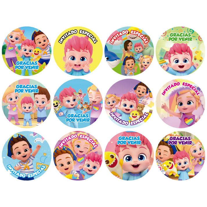120 Stickers Etiquetas Bebe Finn Papel 7cm – Pantufiesta