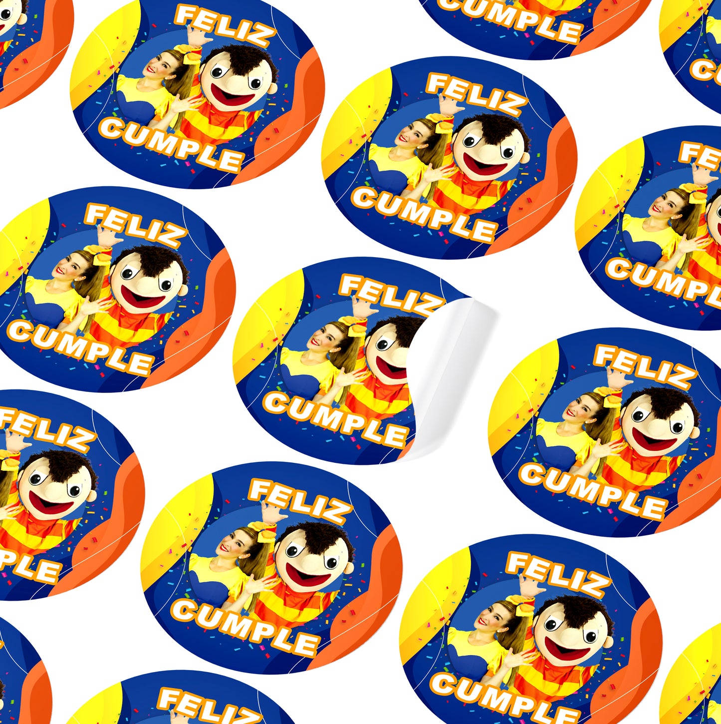 120 Stickers Etiquetas Bely y Beto Papel 7cm