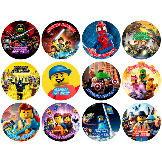120 Stickers Etiquetas Lego Papel 7cm