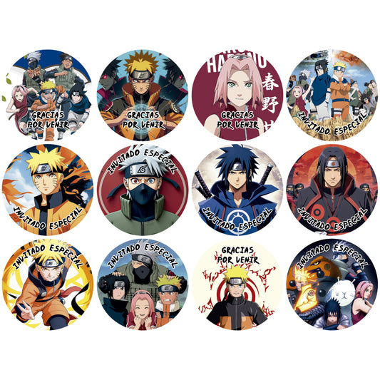 120 Stickers Etiquetas Naruto Papel 7cm
