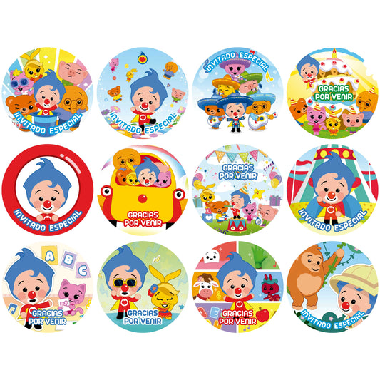 120 Stickers Etiquetas Plim Plim Papel 7cm