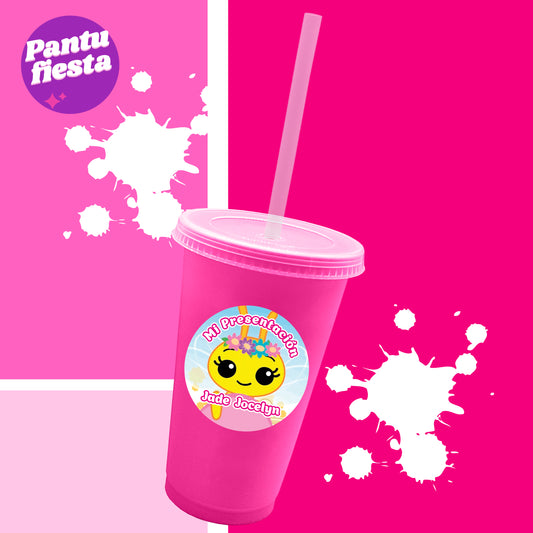 Vaso Bachelor con Popote Abejita Chiquitita
