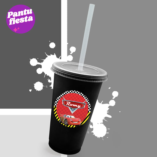 Vaso Bachelor con Popote Cars