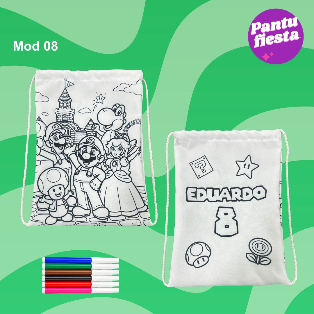 Morralito para colorear Mario Bros