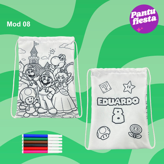 Morralito para colorear Mario Bros