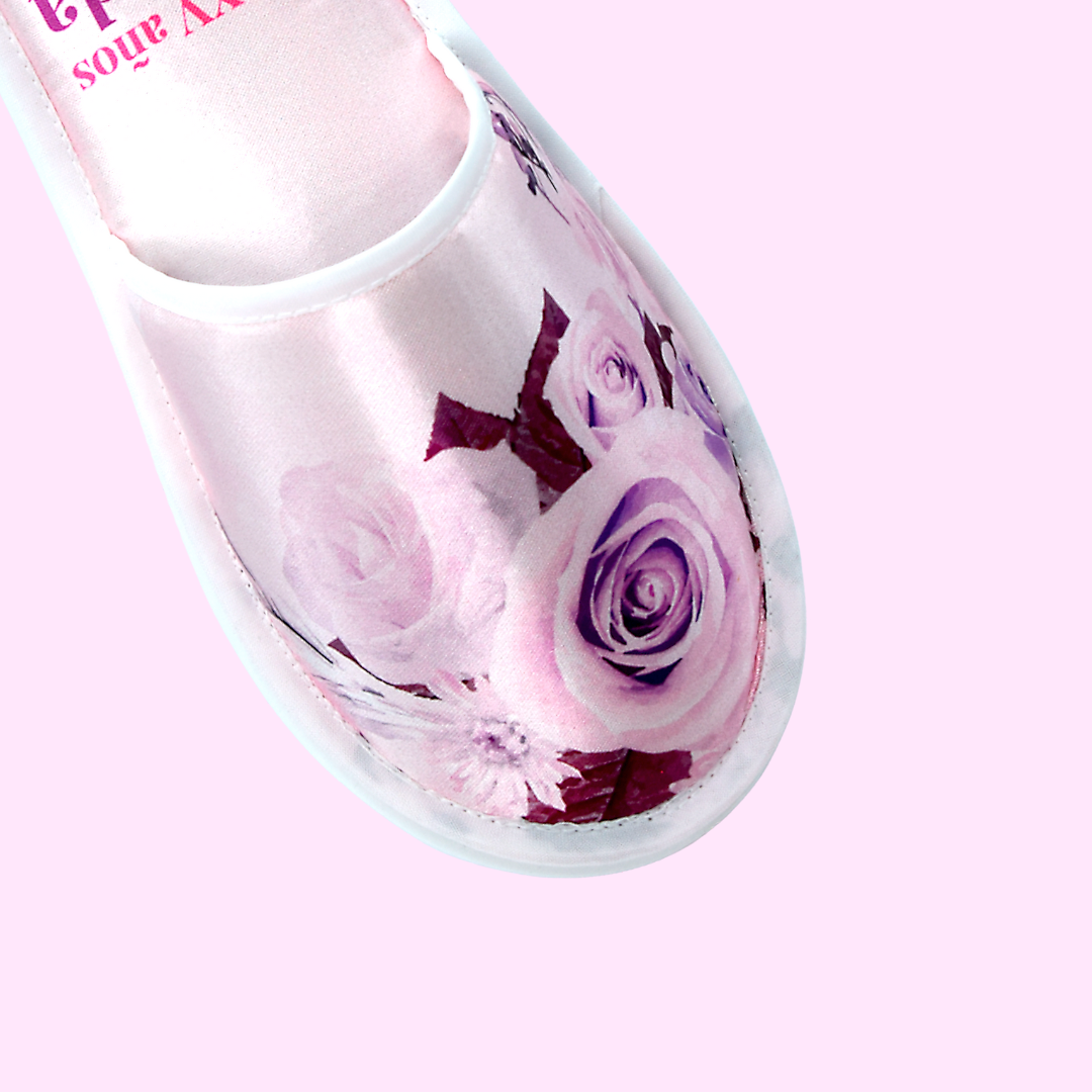 Pantuflas XV rosas moradas